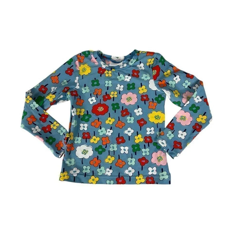 Hanna Andersson Floral Print Rash Guard size 6-7